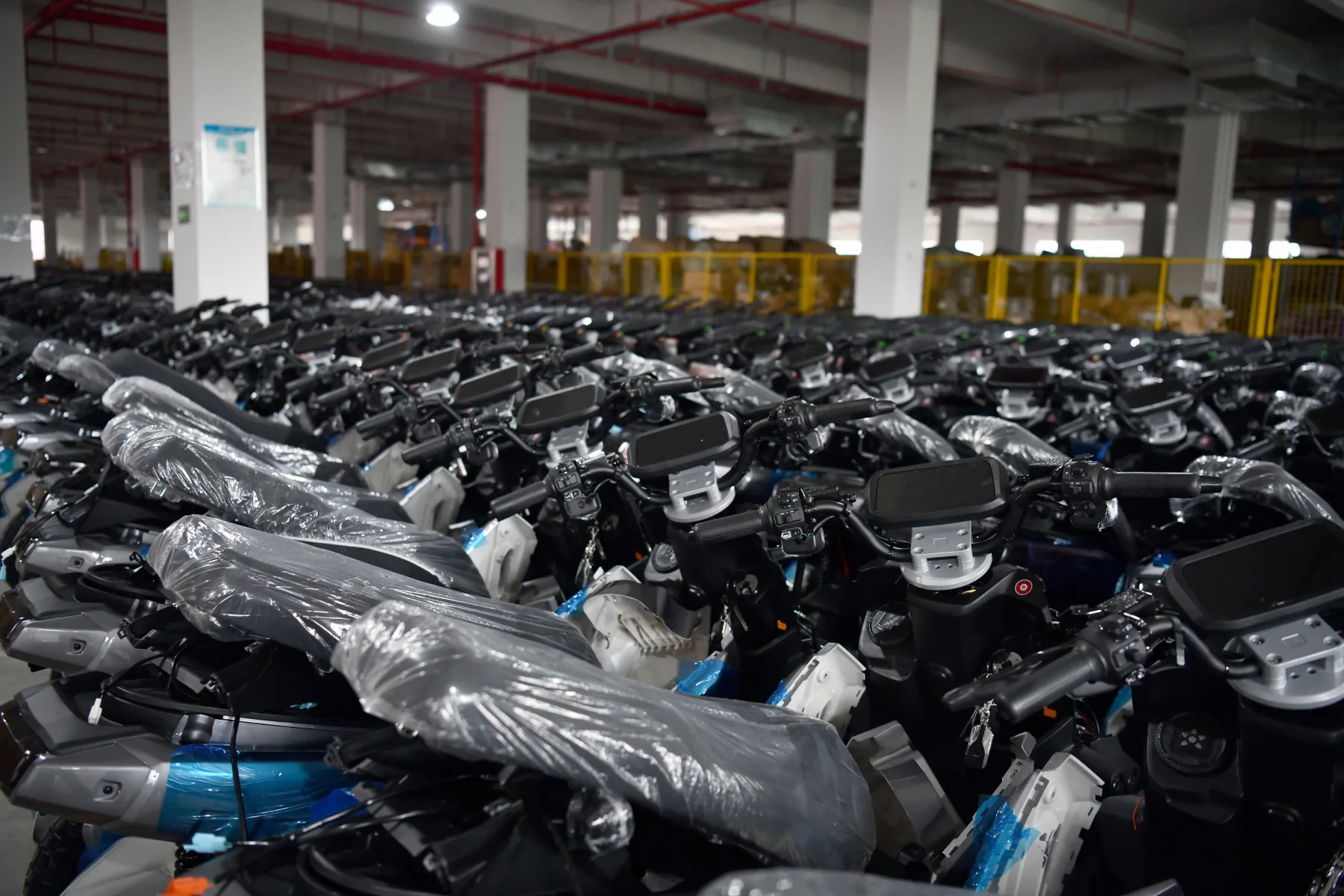 Vehicles grouped in the workshop